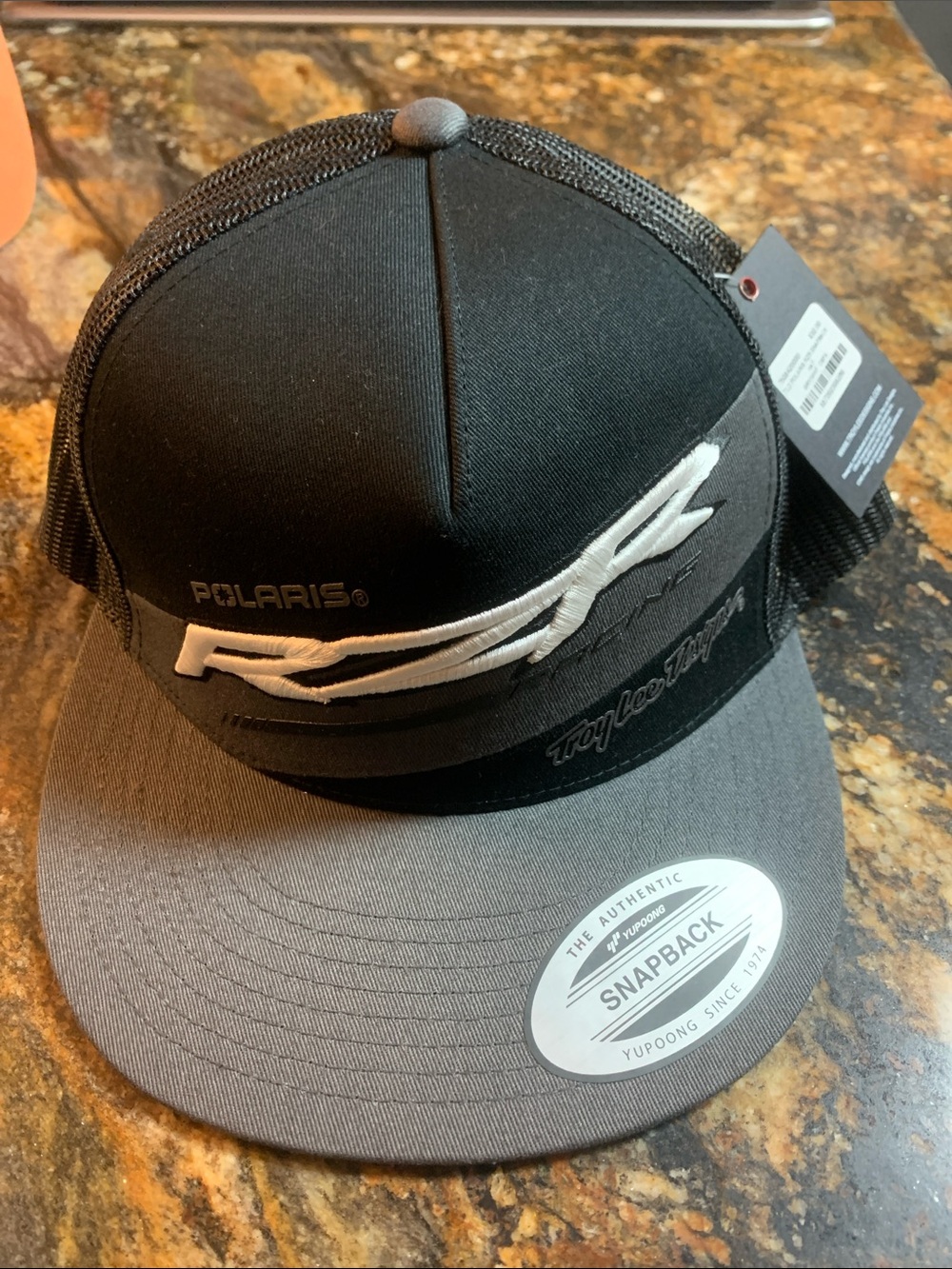 TLD Polaris RZR Snapback Hat — Black with Gray Bill
